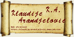 Klaudije Aranđelović vizit kartica